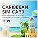 Produktbild travSIM Karibik-SIM-Karte | Nur Daten (Verwenden Sie VoIP-Apps zum Telefonieren) | 10 GB Daten | 4G/5G-Geschwindigkeiten | Kostenloses Roaming in über 21 Ländern in der Karibik | Plan gilt für 14 Tage