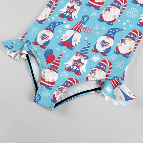 Image of Girls One Piece Swimsuit Lovely Cute Animals Ruffles Swimwear Bathing Suits 3-12 Years