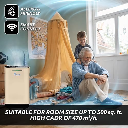 Image of Forus Air Purifier for Home & Office, H13 HEPA 3-in-1 filter, Covers Up to 500 Sqft Area Removes 99.99% Pollutants, Allergens, Pet Dander, Smoke, Dust, virus & Pollens| PM 2.5 | 2-Year Warranty (GR)