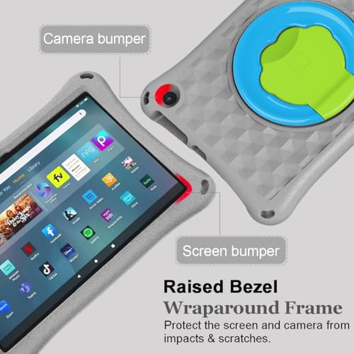New 10in Tablet Case for Kids(2021/2023 Release 11th/13th Generation),DJ&RPPQ ipad 10 case Light Weight Anti Slip Shockproof Kids Friendly Case for 10 inch Tablet. (Gray) - Image 2