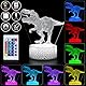 ZNZ 3D Lampe, LED Illusion Nachtlicht, 16 Farbwechsel 4 Models mit Remote & Smart Touch Stimmungslichter, Nachttischlampe Dinosaurier Geschenke für Männer Mädchen Jungen Kinder