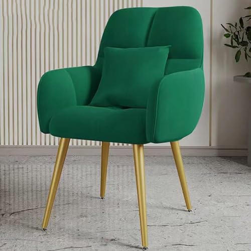 Silla de recepción cómoda de terciopelo con almohada y patas doradas 2
