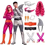 Shinymoon 10 Pcs Halloween Couple Costume Shark Fin and Fire Accessories