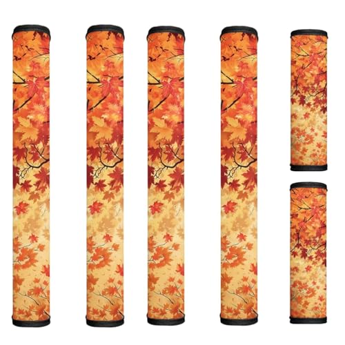 Image of Maple Leaf Refrigerator Handle Covers Set of 6 Waterproof Fridge Handle Covers for Kitchen Easy to Install Appliance Handles Cover for Microwave Oven Stove Dishwasher Gift for Friends