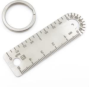Microscale Ruler Titanium Ruler, Metal Straight Ruler, Portable EDC Multifunctional ...