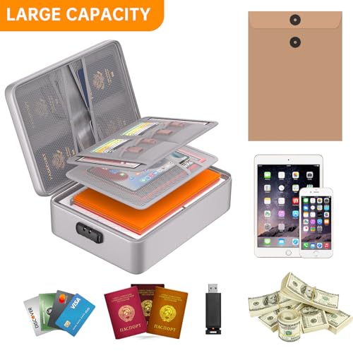Image of DocSafe 5200F Fireproof Document Organizer Box with Lock, Silver (Soft)