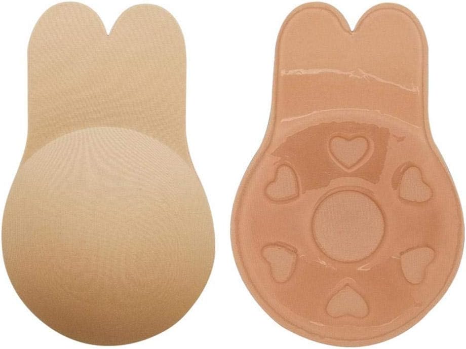 GLAMROOTWomen's Strapless Backless Bra Lightly Padded Breast Lift Push Up Stick-on Adhesive Nipple Pad, (Size M to XL)