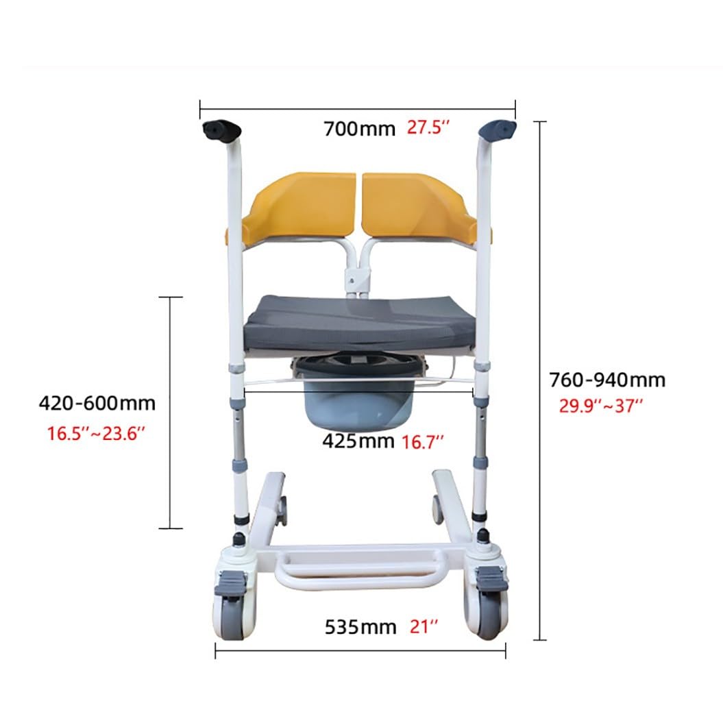 Elevador de pacientes hidráulico,elevador médico, silla de transferencia,Silla de ruedas portátil de transferencia de pacientes para el hogar, Asiento Dividido 180° B