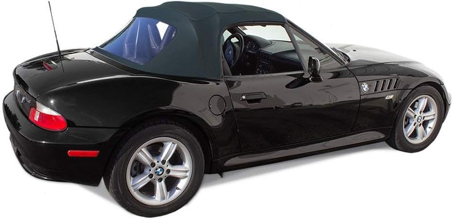 Fits: BMW Z3 1996-2002 Convertible Soft Top Replacement & Plastic Window Twill (Tan)