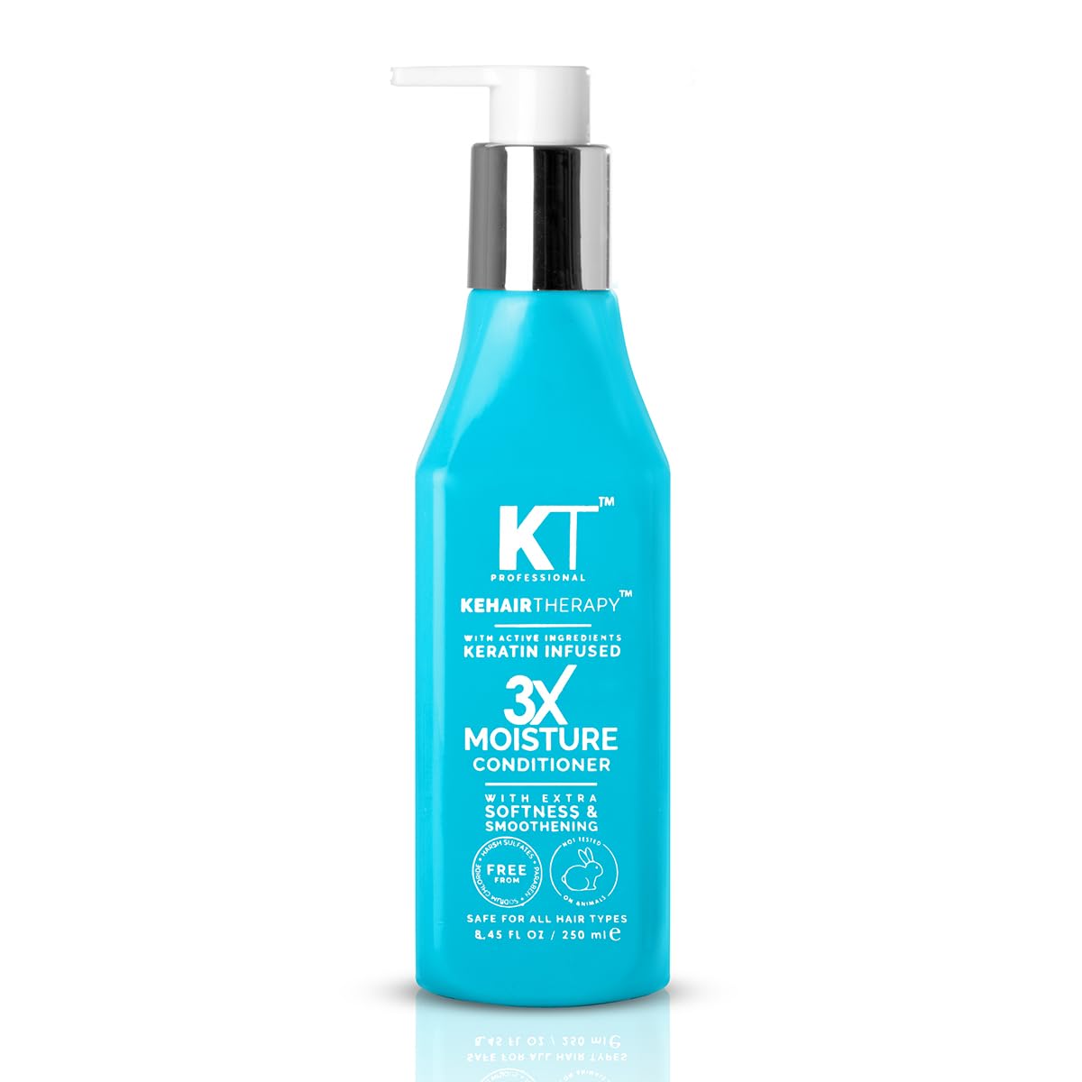 KT Professional 3X Moisture Conditioner Deep Hydration Restores Strength Boosts Shine Prevents Dryness Keratin-Infused Sulphate & Paraben Free 250 ml