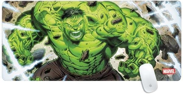 Skinit Extra Large Gaming Mouse Pad - Officially Licensed Hulk Green Goliath Design with Stitched Edges, Waterproof, Non-Slip Rubber Base, Desk Mat for Keyboard & Mouse, 35.75" x 15.4" inches
