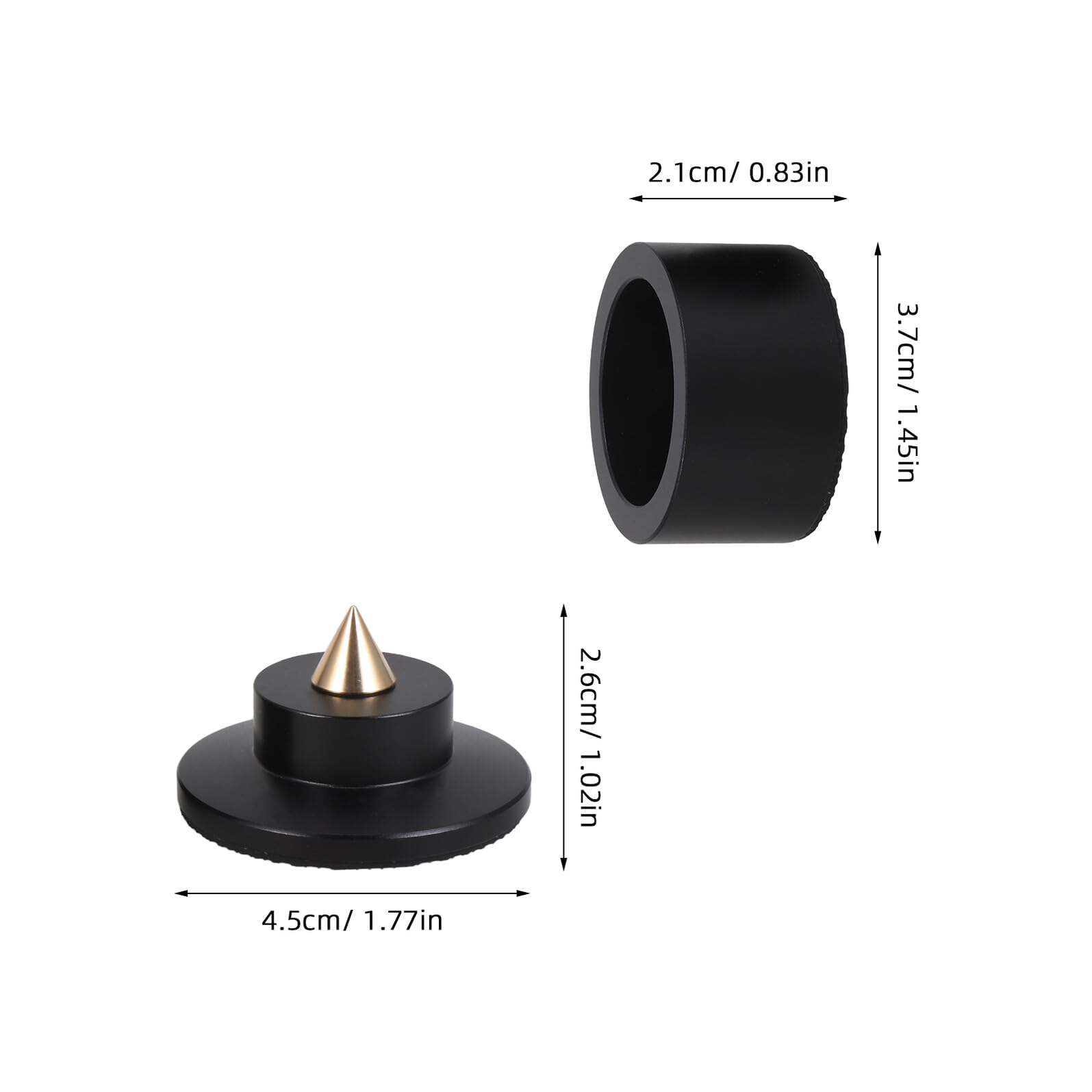 4 Almohadillas Antivibración para Altavoces HiFi Pies Aislantes de Audio Negros Patas Ajustables para Equipos de Sonido Tocadiscos y Receptores Kit de 4 Unidades para