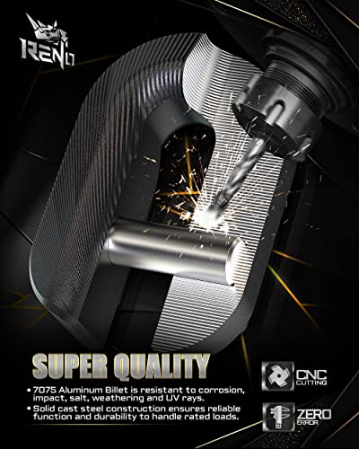 Reno Winch Shackle Mount, Flat Towing Winch Hook With Iron Pin & Rubber Guard - 30,000Lb Break Strength Universal Fit For Atv Utv Suv Pickup Trucks Vehicle Towing Recovery (Black, 1 Pack) #TOP1