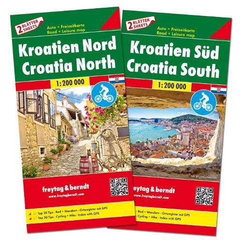 Kroatien Nord und Süd, Autokarten Set 1:200.000 (freytag & berndt Auto + Freizeitkarten): Set wegen Kroatien Nord und Süd, Autokarten Set 1:200.000 (freytag & berndt Auto + Freizeitkarten): Set wegen