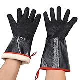 932°F Extreme Heat Resistant Gloves for Grill BBQ,Aillary Waterproof Long Sleeve Pit Grill Gloves for Fryer, Baking, Oven,Smoker,Fireproof, Oil Resistant Neoprene Coating (14 inch)