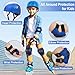 FIODAY Kids Bike Helmet Knee Pads for Kids Adjustable Protective Gear with Knee and Elbow Pads Wrist Guards Toddler Helmet for Boys Girls Skateboard Inline Skating Scooter, 3-5-8-13 Years