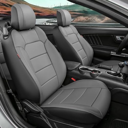 Image of Custom Car Seat Covers for Ford 2015-2026 Mustang Convertible,Faux Leather