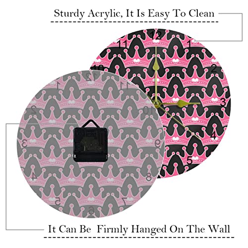 Horloge murale silencieuse avec chiffres arabes pour décoration maison rose - 4