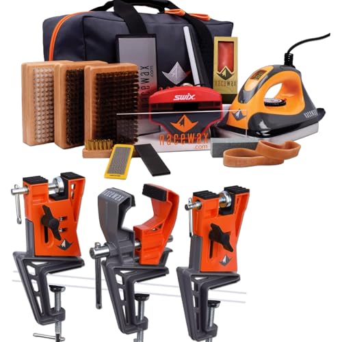 RaceWax Digital Elite Ski Wax Tuning Kit + All Metal World Cup Ski Vise - (ZS-7967)