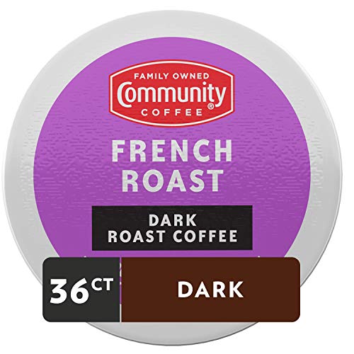Image of Community Coffee French Roast 36 Count Coffee Pods, Extra Dark Roast, Compatible with Keurig 2.0 K-Cup Brewers, 12 Count (Pack of 3)