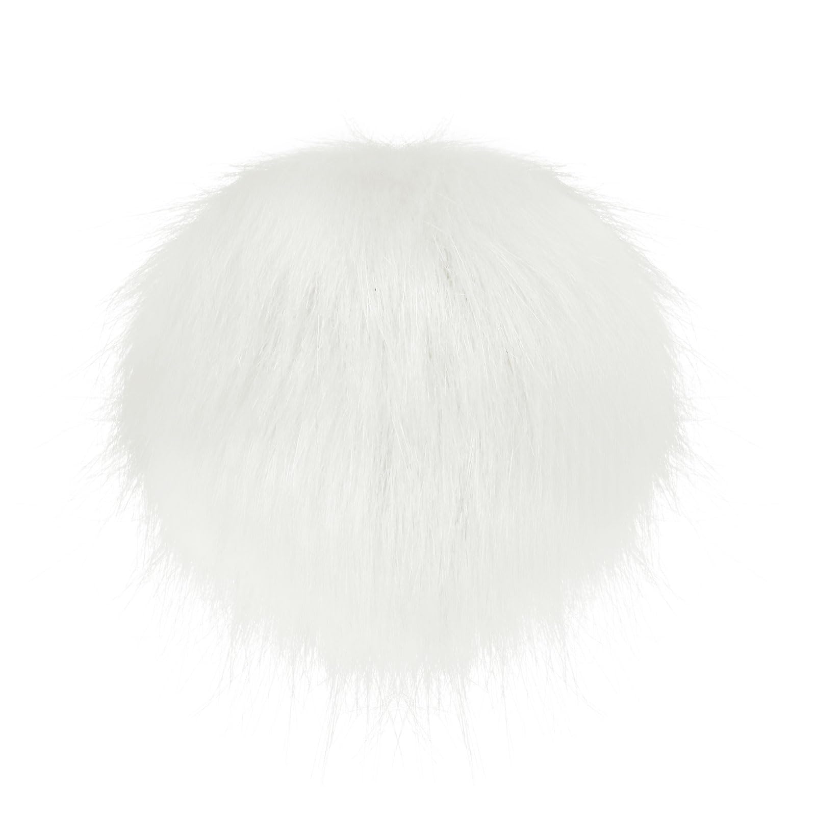 M METERXITY 1-Pack Faux Fur Pom Poms, 4.7 Inch/ 12 cm Soft Fluffy Pompoms Balls with Elastic Loop for Hats/Bags/Keychains/Knitting Accessories/DIY Crafts [White]