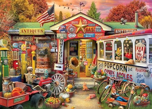 Springbok Rural Antique Shop 1000 Piece Jigsaw Puzzle for Adults - Fall at the Antique Store - Unique Cut Pieces - Made in USA