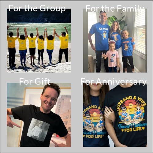 Custom Unisex T-Shirt for Men and Women Add Poto Text on Front and Back Personalized Your Own Design Tee4