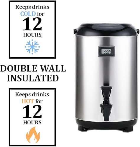 Miniatura 10 de Dispensador aislado de bebidas frías y calientes de 3.2 galones, dispensador térmico de bebidas para agua calientefría, bebidas de chocolate para