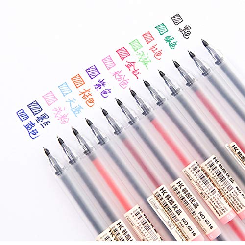 Sencoo 12 pack Premium Gel Ink Pen Fine Point Pens Ballpoint Pen 0.5mm for Japanese Office School Students Stationery Supply Children Gift Pens