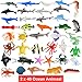 FINGOOO 80 Pieces Sea Creatures Toys for Kids,Assorted Vinyl Plastic Ocean Animals Toys for Party Favors Classroom Educational Goodie Bag Filler Cupcake Topper