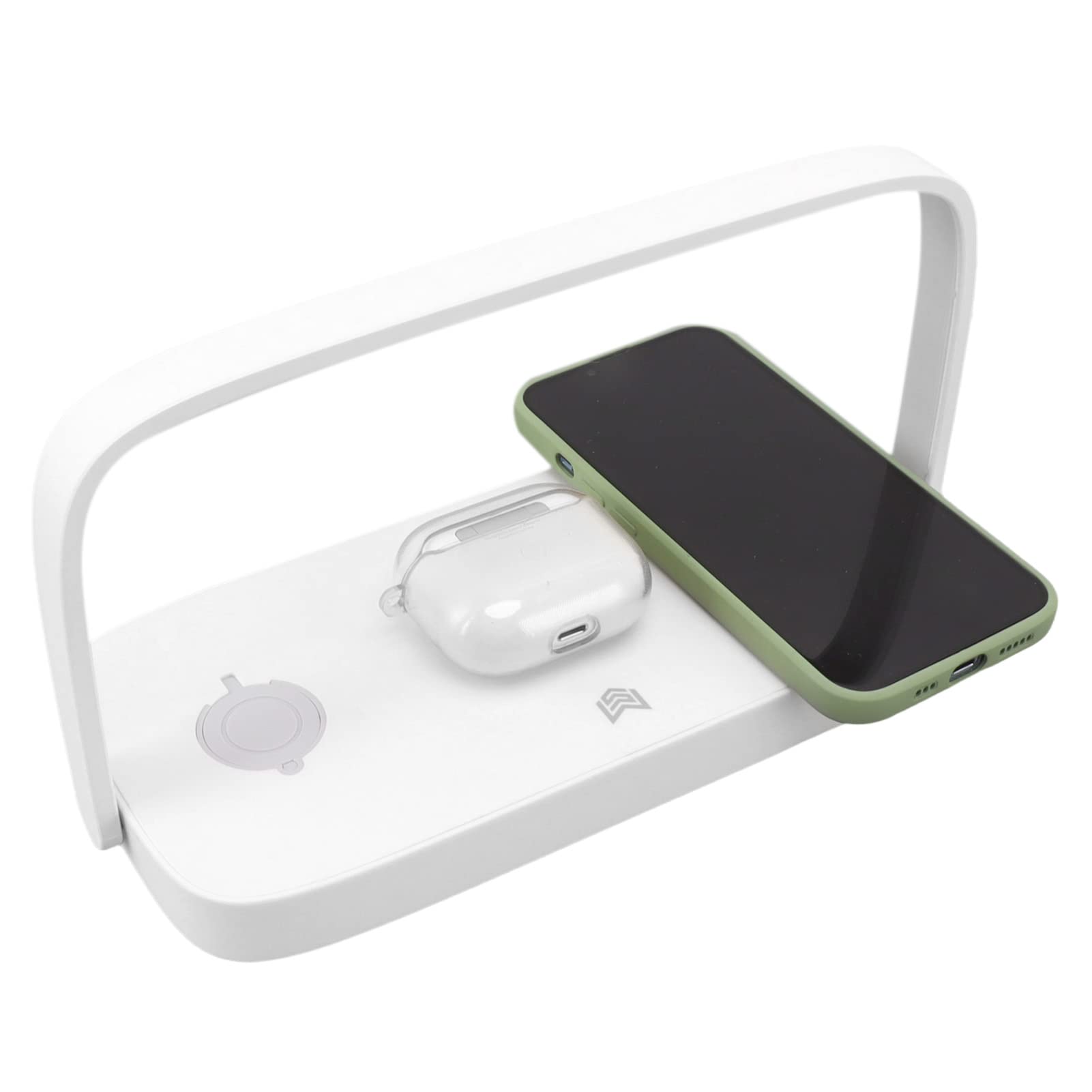 Caricabatterie Wireless 3 in 1 con Luce Notturna, Dissipazione Rapida del Calore e Protezione da Sovracorrente per Casa e Ufficio, Dimensioni Compatte, Design Elegante