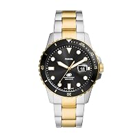 Fossil Orologio subacqueo blu da uomo, movimento al quarzo con data a tre lancette