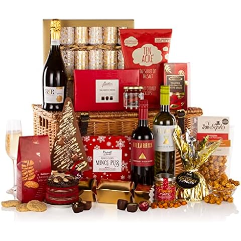 Christmas Tradition Hamper - Christmas Hamper Wines, Crackers, Food & Drink - in a Traditional Wicker Basket - Virginia Hayward Ltd - Free Next Day UK Delivery Cover