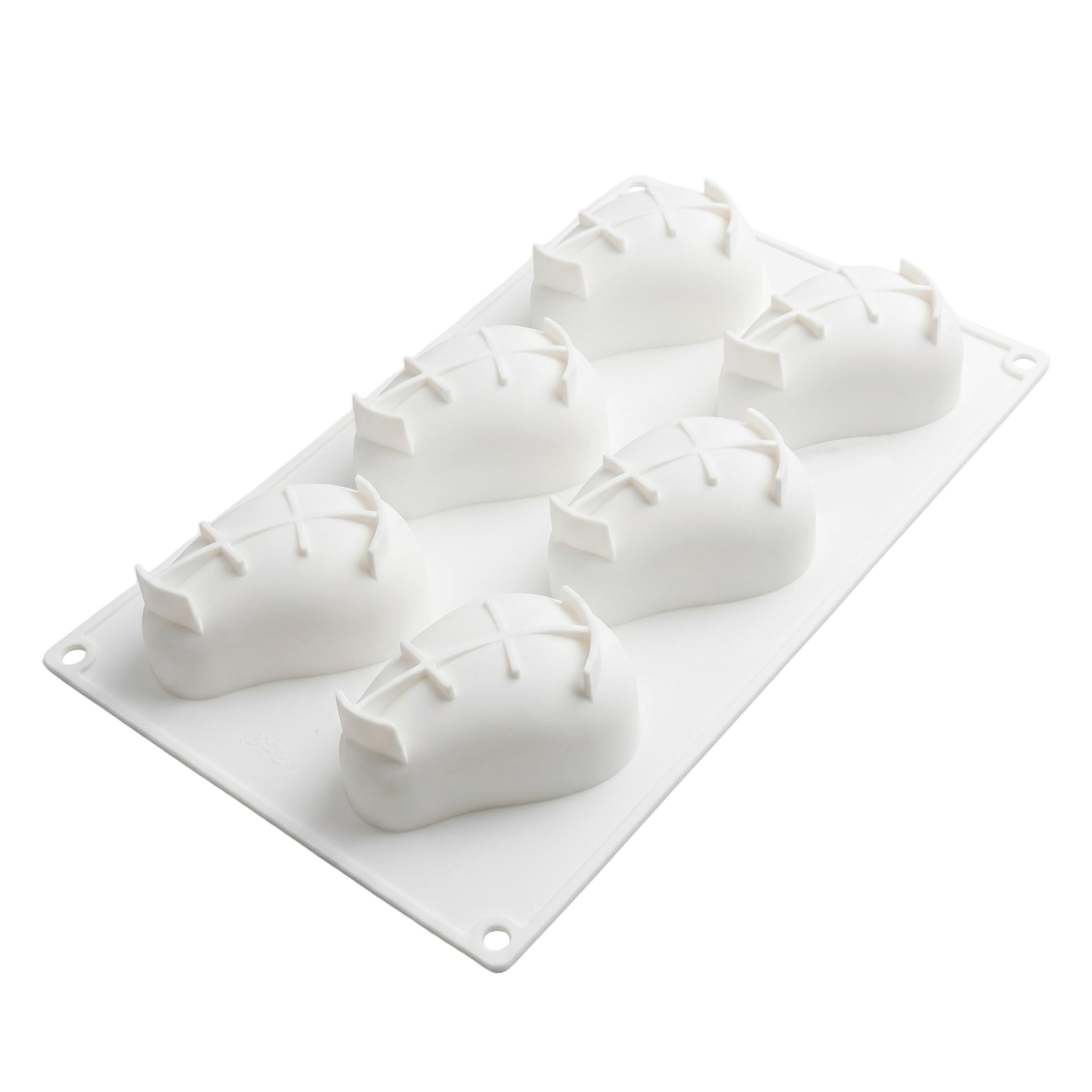 Bonalake Mango Mold, 6-Cavity Mango Silicone Mold, Food-Grade Baking Tool for Mousse, Chocolate & Pudding, White Silicone Fruit Molds Molds