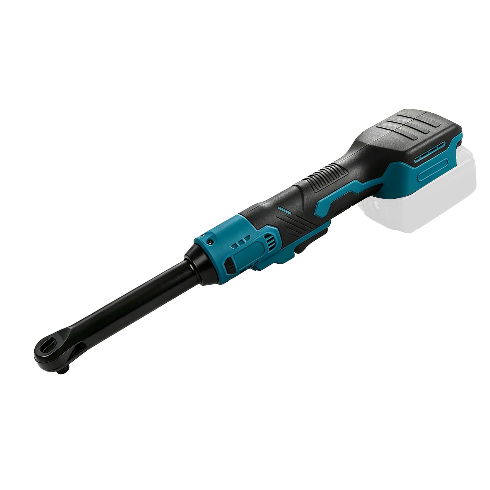 3/8" Extended Cordless Ratchet Wrench Compatible with Makita 18V Battery, 400 RPM 80N.m Electric Ratchet Wrench with 16cm Long Rod and LED Light for Automotive Construction Projects