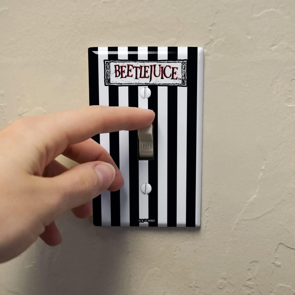 Beetlejuice アニメーションシリーズ ロゴ プラスチック 壁装飾 トグルライトスイッチプレートカバー