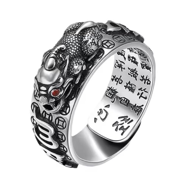 Bague Pixiu Feng Shui de protection contre les énergies négatives en argent S990