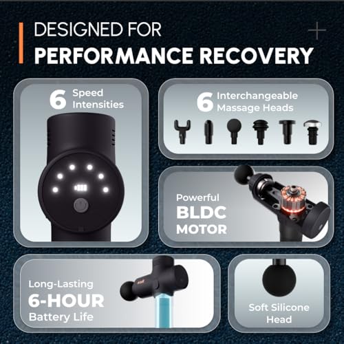 Image of Cult TORQ X Massage Gun for Deep Tissue Muscle Recovery | BLDC Motor, 10mm Amplitude, 6 Speed Levels, 6 Massage Heads, 6-Hour Battery | Pain Relief Massager for Hybrid Athletes, Runners & Fitness Enthusiasts, Blue