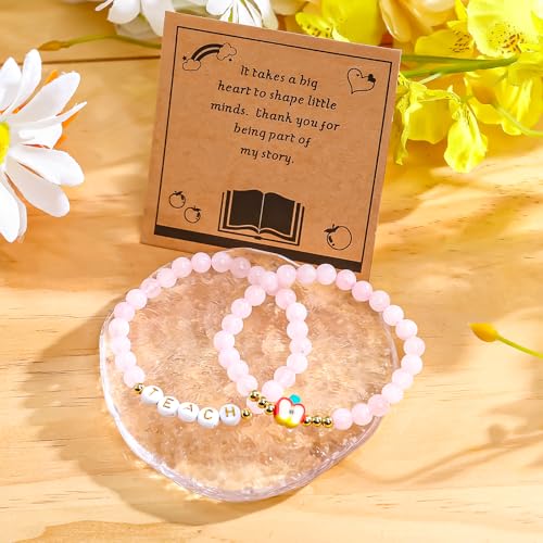 VICKHU Teacher Appreciation gifts,Natural Stone Bracelet Set for women, Thank You Gifts for teacher3