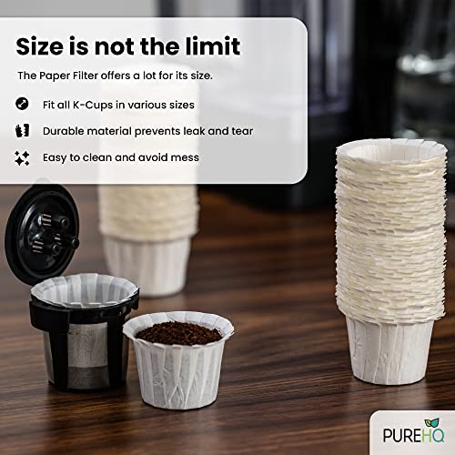 100 Disposable Coffee Filters - Keurig Paper Filters For K Cup - Fits Keurig Brewers, K Supreme, K Slim And Ninja Reusable K-Cup Coffee Pods - Single Serve Filter, Sediment-Free, White #TOP1