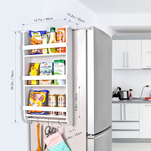 Fridge Side Shelf Refrigerator Spice Storage Rack Wooden Hanging