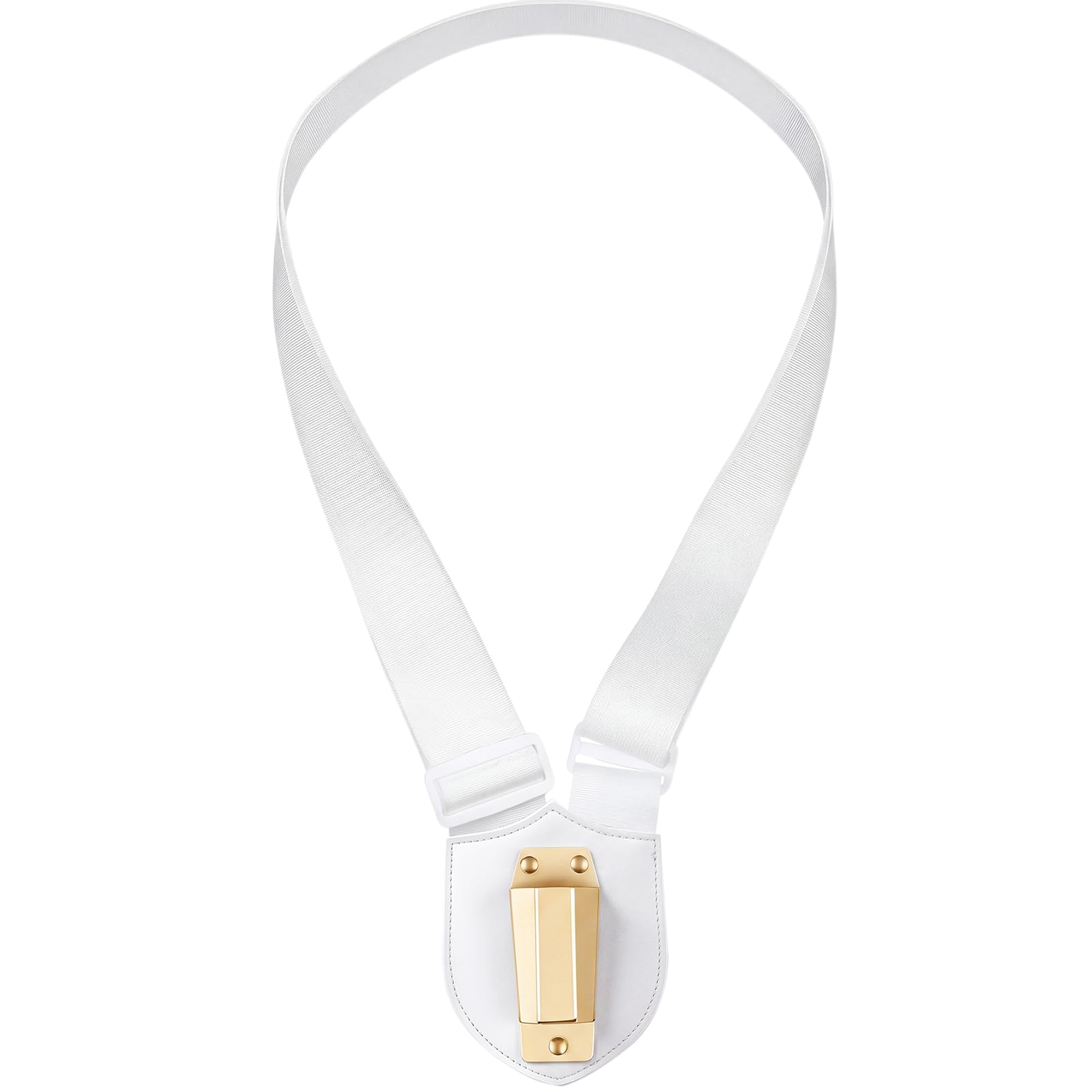 Jecery 1 Set Single Strap Flag Carrier Harness for Parade,White, Gold