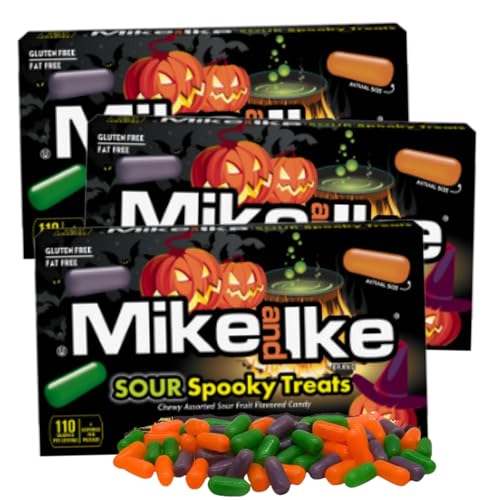 Mike and Ike Halloween Sour Spooky Treats, Assorted Fruit Flavored