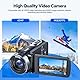 Videokamera 4K Camcorder , 42 MP Videorecorder für Vlogging YouTube 18X Digitalzoom 4K Webcam Camera mit 3-Zoll-Bildschirm um 270° drehbar Kompaktkamera für Reisen mit 2 Akkus, 32 GB-Karte, Fernbe