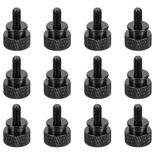 MECCANIXITY 12pcs M4x8mm Knurled Thumb Screw Computer Case Threaded Hand