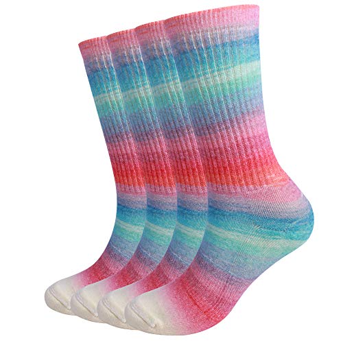 EnerWear 4 Pack Women's Merino Wool Outdoor Hiking Trail Crew Sock