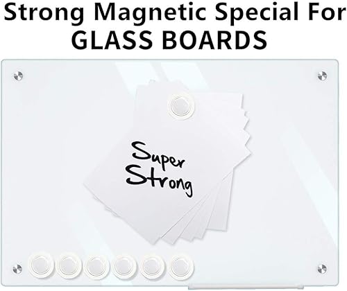 Miniatura 2 de Imanes para pizarra blanca de vidrio, pizarra de borrado en seco, tablón de anuncios, imán de neodimio de tierras raras, transparente (paquete de 9)