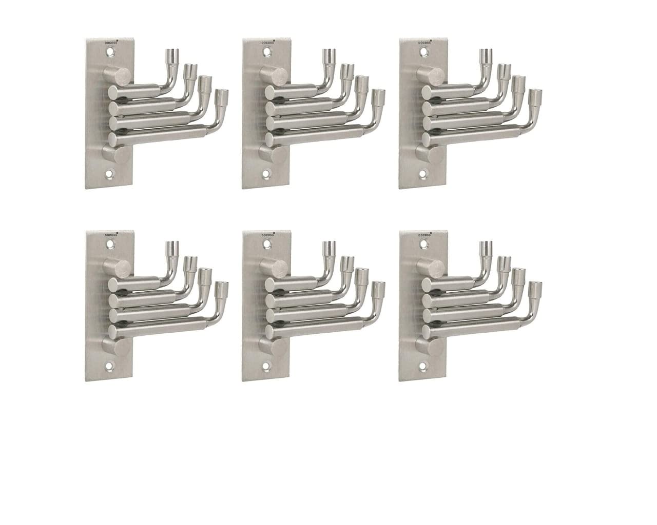 Flexible Stainless Steel 4 Pin Bathroom Hooks Cloth Hanger Wall Hook Door Robe Hooks for Hanging Keys, Clothes, Towel Steel Hook (Silver) (6)-image-46