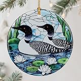 Loon Ceramic Christmas Ornament
