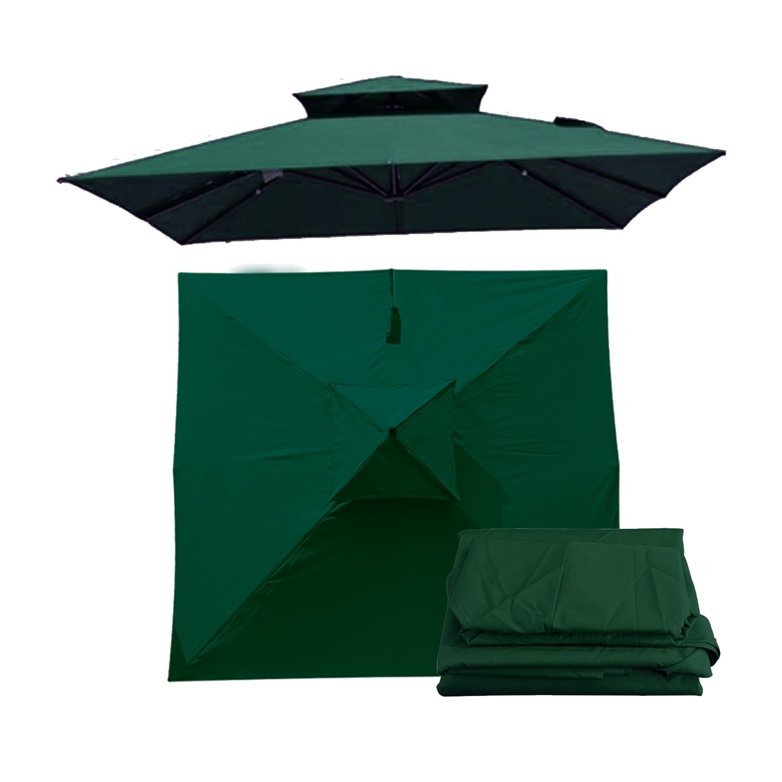 10x10ft/3.0x3.0m Square Patio Umbrella Replacement Canopy, Garden Parasol Replacement Canopy